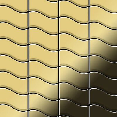 ALLOY Mosaik Fliese Massiv Metall Messing Gewalzt Gold 1,6mm Stark Flux-bm 1 Paket mit 10 Matten 0,86 m2 Gold ALLOY Mosaik Fliese Massiv Metall Messing Gewalzt Gold 1,6mm Stark Flux-bm 1 Paket mit 10 Matten 0,86 m2 Gold