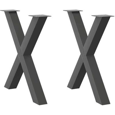 vidaXL Antrazith Stahl X-Form Tischbeine - Esstischbeine vidaXL Antrazith Stahl X-Form Tischbeine - Esstischbeine
