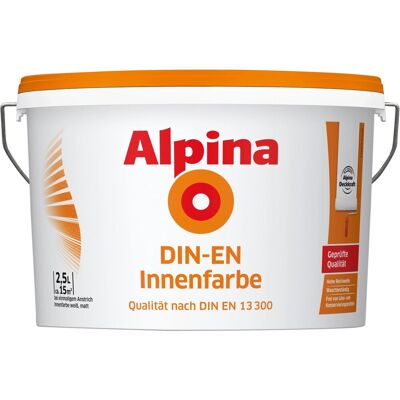 Alpina Wandfarbe DIN-EN Weiß matt 2,5, Alpina Wandfarbe DIN-EN Weiß matt 2,5,