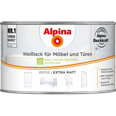 Alpina Weißlack für Möbel & Türen matt 300 ml Alpina Weißlack für Möbel & Türen matt 300 ml