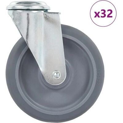 vidaXL 32 Stk Lenkrollen mit Bolzenloch 125 mm 277875 vidaXL 32 Stk Lenkrollen mit Bolzenloch 125 mm 277875