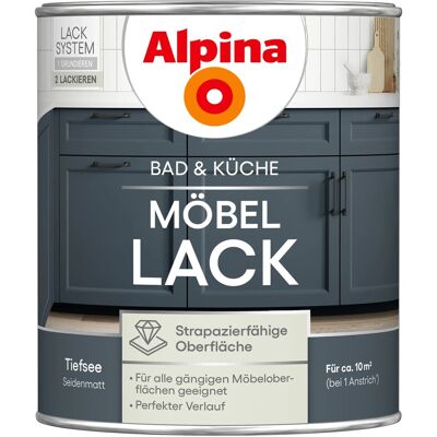 Alpina Möbel-Lack Bad & Küche Tiefsee Seidenmatt 750 ml Alpina Möbel-Lack Bad & Küche Tiefsee Seidenmatt 750 ml