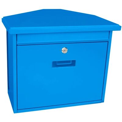 PROREGAL Wandbriefkasten Zamoran Aus Verzinktem Stahl Mit Namensschild HxBxT 34,5 x 39,2 x 20,5 cm Einwurföffnung 32 x 2 cm Blau PROREGAL Wandbriefkasten Zamoran Aus Verzinktem Stahl Mit Namensschild HxBxT 34,5 x 39,2 x 20,5 cm Einwurföffnung 32 x 2 cm Blau