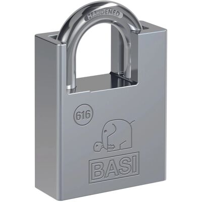 Basi 6160-4000 Vorhängeschloss - Massivstahl, Silber, Schlüssel Basi 6160-4000 Vorhängeschloss - Massivstahl, Silber, Schlüssel