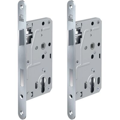 BASI Zimmertürschloss ES 928 PZW DIN Rechts Rundstulp 20 mm Edelstahl Falle Kunststoff Riegel Aluminium 2er Set 2x9280-5518 BASI Zimmertürschloss ES 928 PZW DIN Rechts Rundstulp 20 mm Edelstahl Falle Kunststoff Riegel Aluminium 2er Set 2x9280-5518