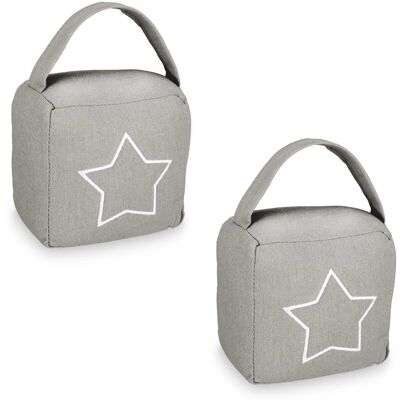 Relaxdays Türstopper Polyester Dunkelgrau Mit Griff 13 cm x 13 cm x 8,5 cm Relaxdays Türstopper Polyester Dunkelgrau Mit Griff 13 cm x 13 cm x 8,5 cm