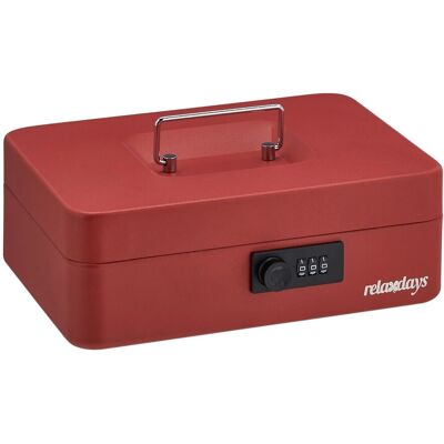 Relaxdays Geldkassette Stahl Rot Abschließbar 8,5 cm x 25 cm x 19 cm 1,1 kg Relaxdays Geldkassette Stahl Rot Abschließbar 8,5 cm x 25 cm x 19 cm 1,1 kg