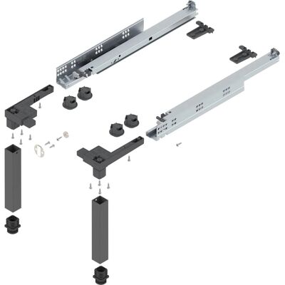 Blum Sockelbeschlag-Set Space-Step 460 mm Kunststoff Stahl Grau 150 kg Blum Sockelbeschlag-Set Space-Step 460 mm Kunststoff Stahl Grau 150 kg