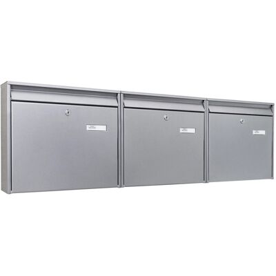 Burg Wächter Burg-Wächter Briefkastenanlage 3 Parteien Silber 109x32x10cm Groß / Inkl Montagematerial & 2 Schlüsseln Burg Wächter Burg-Wächter Briefkastenanlage 3 Parteien Silber 109x32x10cm Groß / Inkl Montagematerial & 2 Schlüsseln