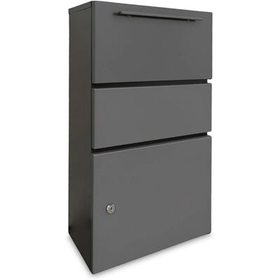 Relaxdays Paketbox Metall Dunkelgrau Abschließbar Wetterfest 82 cm x 44 cm x 22 cm 11,7 kg Relaxdays Paketbox Metall Dunkelgrau Abschließbar Wetterfest 82 cm x 44 cm x 22 cm 11,7 kg