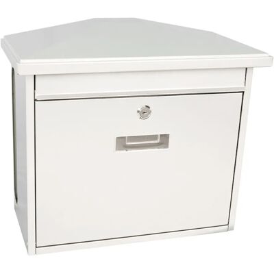 PROREGAL Wandbriefkasten Zamoran Aus Verzinktem Stahl Mit Namensschild HxBxT 34,5 x 39,2 x 20,5 cm Einwurföffnung 32 x 2 cm Weiß PROREGAL Wandbriefkasten Zamoran Aus Verzinktem Stahl Mit Namensschild HxBxT 34,5 x 39,2 x 20,5 cm Einwurföffnung 32 x 2 cm Weiß