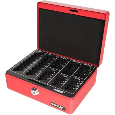 HMF 308-03 Geldkassette Münzzählbrett 20 x 16 x 9 cm Rot HMF 308-03 Geldkassette Münzzählbrett 20 x 16 x 9 cm Rot