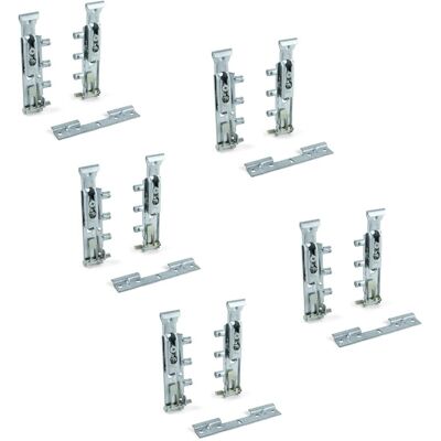 Emuca Satz von 5 Set aus Levelup1 Verdeckte Haken für Oberschränke mit Platte Stahl Verzinkt Set Träger Emuca Satz von 5 Set aus Levelup1 Verdeckte Haken für Oberschränke mit Platte Stahl Verzinkt Set Träger