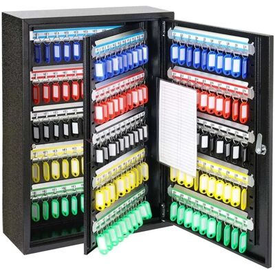 HMF 135200-02 Schluesselschrank Stahl Abschliessbar 200 Haken Stahlgehaeuse Schluesselaufbewahrung Schwarz 55x38x14 cm HMF 135200-02 Schluesselschrank Stahl Abschliessbar 200 Haken Stahlgehaeuse Schluesselaufbewahrung Schwarz 55x38x14 cm