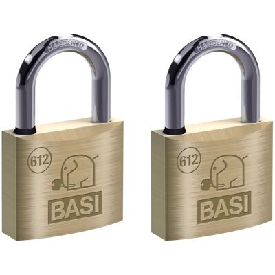 Basi - Vorhangschloss - SET - 2x VHS 612 - 50 mm - Gleichschließend - mit Wasserstop - inkl. 2 Schlüssel pro Schloss - Messinggehäuse Basi - Vorhangschloss - SET - 2x VHS 612 - 50 mm - Gleichschließend - mit Wasserstop - inkl. 2 Schlüssel pro Schloss - Messinggehäuse