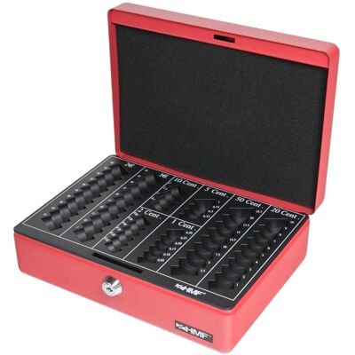 HMF 208 Geldkassette Euro-Münzzählbrett 25 x 18 x 9 cm Rot HMF 208 Geldkassette Euro-Münzzählbrett 25 x 18 x 9 cm Rot