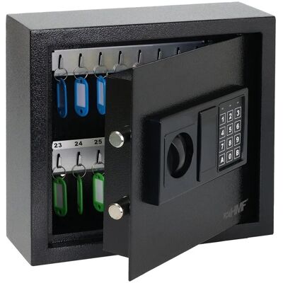 HMF 2030-02 Schlüsseltresor Zahlencode Schlüsselsafe Elektronikschloss 30 Haken 30x28x10 cm Schwarz HMF 2030-02 Schlüsseltresor Zahlencode Schlüsselsafe Elektronikschloss 30 Haken 30x28x10 cm Schwarz