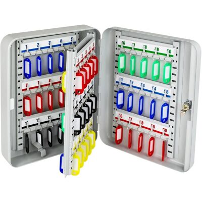 HMF 13060-07 Schlüsselkasten Abschließbar 60 Haken 30 x 24 x 7 cm Lichtgrau HMF 13060-07 Schlüsselkasten Abschließbar 60 Haken 30 x 24 x 7 cm Lichtgrau