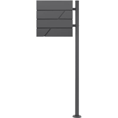 ML-Design Standbriefkasten Anthrazit mit Zeitungsfach mit Pfosten Anthrazit ML-Design Standbriefkasten Anthrazit mit Zeitungsfach mit Pfosten Anthrazit