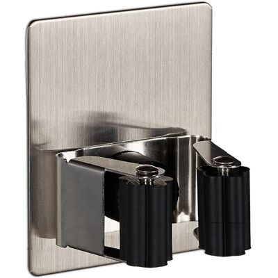 Relaxdays Gerätehalter 2er Set Edelstahl Kunststoff Silber Schwarz Selbstklebend 8 cm x 6,5 cm x 4 cm Relaxdays Gerätehalter 2er Set Edelstahl Kunststoff Silber Schwarz Selbstklebend 8 cm x 6,5 cm x 4 cm