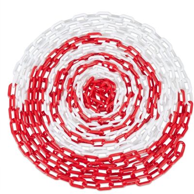 Relaxdays Absperrkette Kunststoff Rot Weiß 10 m Relaxdays Absperrkette Kunststoff Rot Weiß 10 m