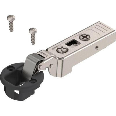 Blum Glastürscharnier Clip Top 94 Grad 9,5 mm Gekröpft mit Feder Schrauben Blum Glastürscharnier Clip Top 94 Grad 9,5 mm Gekröpft mit Feder Schrauben