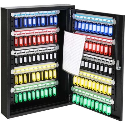 HMF 135100-02 Schluesselschrank Stahl Abschliessbar 100 Haken Stahlgehaeuse Schluesselaufbewahrung Schwarz 55x38x8 cm HMF 135100-02 Schluesselschrank Stahl Abschliessbar 100 Haken Stahlgehaeuse Schluesselaufbewahrung Schwarz 55x38x8 cm