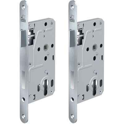 BASI Zimmertürschloss ES 928 PZW DIN Rechts/Links Rundstulp 20 mm Edelstahl Falle/Riegel Aluminium 2er Set 2x9280-5510 BASI Zimmertürschloss ES 928 PZW DIN Rechts/Links Rundstulp 20 mm Edelstahl Falle/Riegel Aluminium 2er Set 2x9280-5510