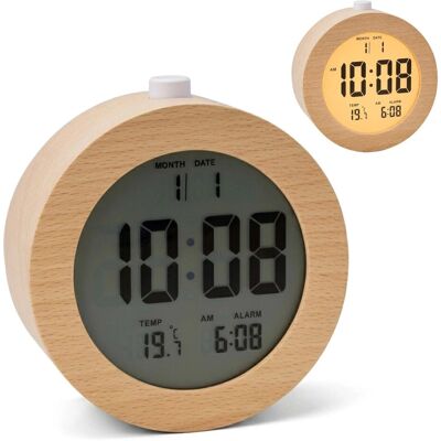Relaxdays Wecker Buchenholz Natur Digital Temperaturanzeige Nachtlicht 4,9 cm x 9,7 cm x 9,7 cm 0,18 kg Relaxdays Wecker Buchenholz Natur Digital Temperaturanzeige Nachtlicht 4,9 cm x 9,7 cm x 9,7 cm 0,18 kg
