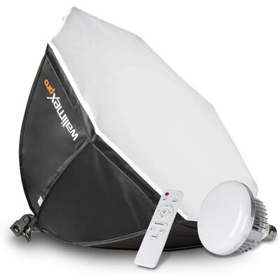 Walimex Pro Octagon Softbox Fotostudio Set 45W Led Leuchte Videoleuchte Bi-Color Walimex Pro Octagon Softbox Fotostudio Set 45W Led Leuchte Videoleuchte Bi-Color