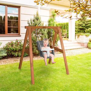 Axi Babyschaukel Braun mit Sitz Grau - Weiß 103 x 120 x 134 cm Axi Babyschaukel Braun mit Sitz Grau - Weiß 103 x 120 x 134 cm