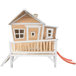 Axi Emma Spielhaus Braun - Weiß mit Roter Rutsche 193 x 349 x 227 cm Axi Emma Spielhaus Braun - Weiß mit Roter Rutsche 193 x 349 x 227 cm