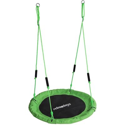 Relaxdays Nestschaukel Stahl Grün Höhenverstellbar mit Schaumstoffgriffen 100 cm Relaxdays Nestschaukel Stahl Grün Höhenverstellbar mit Schaumstoffgriffen 100 cm