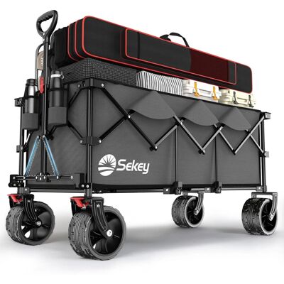 Sekey XXXL Bollerwagen Faltbar 200KG 300L Grau Sekey XXXL Bollerwagen Faltbar 200KG 300L Grau
