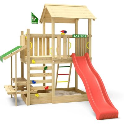 Jungle Gym Spielturm Plaza Holz Turm Picnic Modul Rutsche Rot Jungle Gym Spielturm Plaza Holz Turm Picnic Modul Rutsche Rot