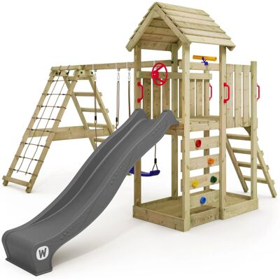 Wickey Spielturm RocketFlyer Klettergerüst mit Rutsche Anthrazit Wickey Spielturm RocketFlyer Klettergerüst mit Rutsche Anthrazit