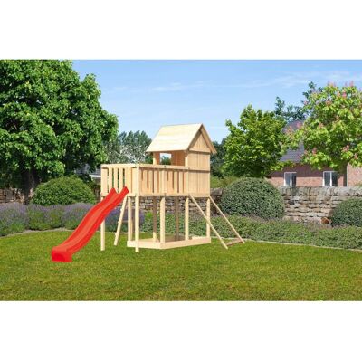 Karibu Stelzenhaus Frieda Anbauplattform Netzrampe Rutsche Rot Karibu Stelzenhaus Frieda Anbauplattform Netzrampe Rutsche Rot