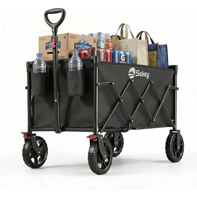 Sekey Bollerwagen Faltbar 120L 100KG Schwarz Sekey Bollerwagen Faltbar 120L 100KG Schwarz