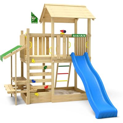 Jungle Gym Spielturm Plaza Holz Turm Picnic Modul Rutsche Blau Jungle Gym Spielturm Plaza Holz Turm Picnic Modul Rutsche Blau
