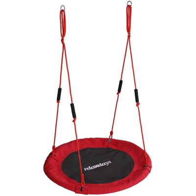 Relaxdays Nestschaukel Stahl Rot Höhenverstellbar mit Schaumstoffgriffen 100 cm Relaxdays Nestschaukel Stahl Rot Höhenverstellbar mit Schaumstoffgriffen 100 cm