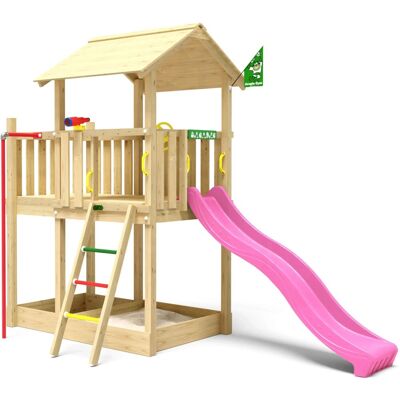 Jungle Gym Spielturm Marvel Holz Rutschstange und Rutsche Fuchsia Jungle Gym Spielturm Marvel Holz Rutschstange und Rutsche Fuchsia