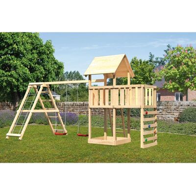 Karibu Spielturm Lotti Doppelschaukel Klettergerüst Anbauplattform Kletterwand Karibu Spielturm Lotti Doppelschaukel Klettergerüst Anbauplattform Kletterwand