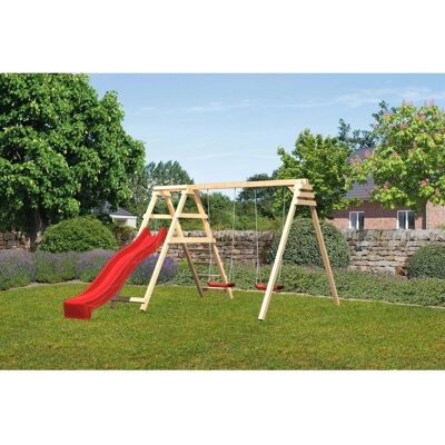 Karibu Felix Doppelschaukel mit Klettergerüst - Spielplatz Karibu Felix Doppelschaukel mit Klettergerüst - Spielplatz