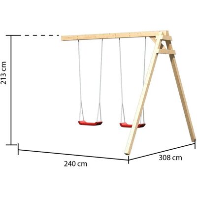 AKUBI Doppelschaukelanbau - Unterstützt bis 70 kg - Außen Schaukel Erweiterung AKUBI Doppelschaukelanbau - Unterstützt bis 70 kg - Außen Schaukel Erweiterung
