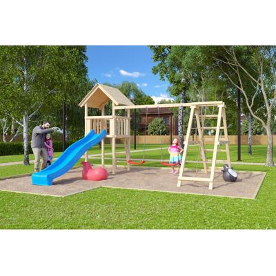 Karibu Lotti Spielturm - Holz, Natur, Rutsche, Schaukel, Kletterwand Karibu Lotti Spielturm - Holz, Natur, Rutsche, Schaukel, Kletterwand