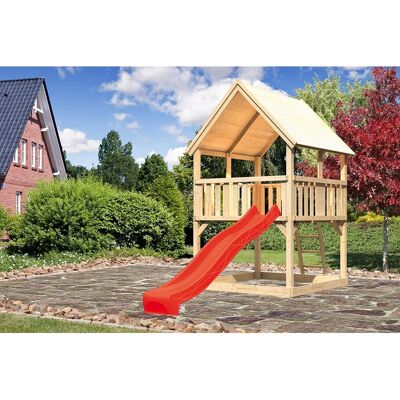 Karibu Spielturm Luis Satteldach m. Rutsche Set m. Rutsche Rot Karibu Spielturm Luis Satteldach m. Rutsche Set m. Rutsche Rot