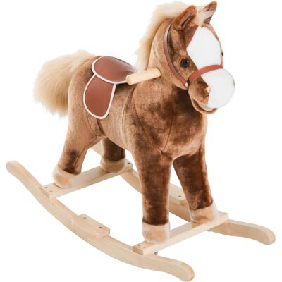 HOMCOM Plüsch Schaukelpferd Braun - Kinderschaukel L74xB33xH62cm HOMCOM Plüsch Schaukelpferd Braun - Kinderschaukel L74xB33xH62cm