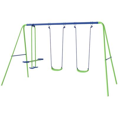 Outsunny Schaukelgestell Kinderschaukel mit Wippe Outdoor Schaukelgerüst Outsunny Schaukelgestell Kinderschaukel mit Wippe Outdoor Schaukelgerüst