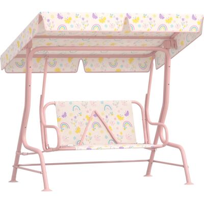 AIYAPLAY Doppelsitz Schaukelstuhl Stahl Polyester Rosa 112L x 75B x 120H cm AIYAPLAY Doppelsitz Schaukelstuhl Stahl Polyester Rosa 112L x 75B x 120H cm