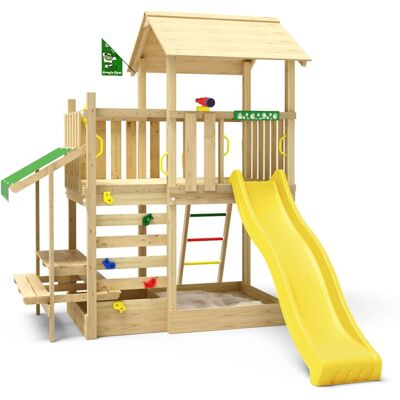 Jungle Gym Spielturm Plaza Holz Turm Picnic Modul Rutsche Gelb Jungle Gym Spielturm Plaza Holz Turm Picnic Modul Rutsche Gelb